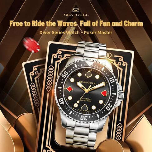 SEA-GULL Seagull Watch Men's Watches Ocean Series Backwave Diving Automatic Mechanical Watch Men Guandan Master 816.27.1067, Black, Bracelet in Saudi Arabia
