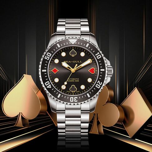 SEA-GULL Seagull Watch Men's Watches Ocean Series Backwave Diving Automatic Mechanical Watch Men Guandan Master 816.27.1067, Black, Bracelet in Saudi Arabia