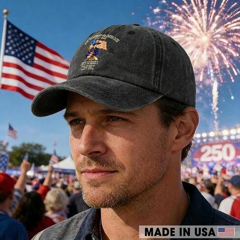 Personalized Descendant of A Patriot Hat, 250th Anniversary USA 1776-2026, Custom Ancestor Name Washed Denim Cap, Heritage Dad Hat, for Daughter, Son, 4th of July in Saudi Arabia