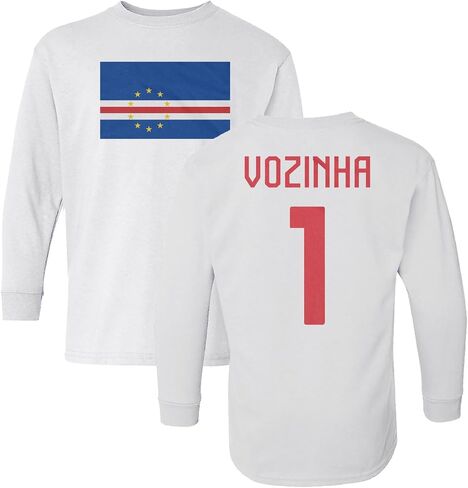 Cape Verde Pride Vozinha 1 Two-Sided Jersey Style Youth Long Sleeve T-Shirt in Saudi Arabia