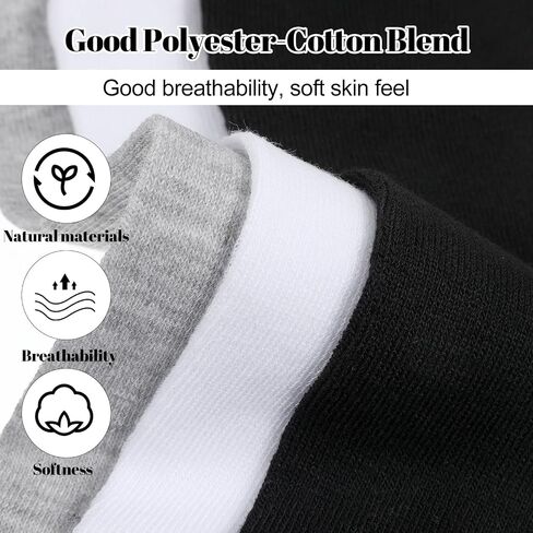 36 Pairs Tabi Socks Women, Flip Flop Socks for Women - Japanese Split Toe Ankle Sock, 3 Colors (Black/White/Gray), Poly-Cotton Blend, 11.8" Length in Saudi Arabia