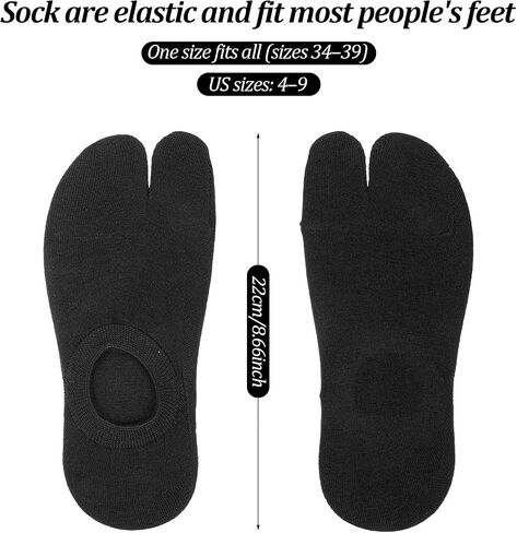 Andibro 4 Pairs Low Cut Tabi Socks, Japanese Split Toe Ankle Short Socks Flip Flop Tabi Socks for Men Women Geta Sneaker Loafer Boat Shoes Flats in Kuwait