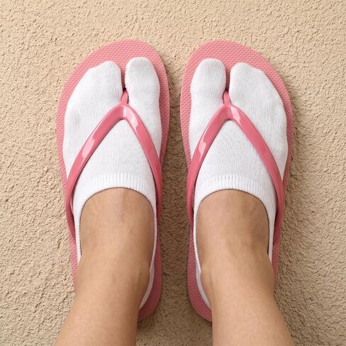 Andibro 4 Pairs Low Cut Tabi Socks, Japanese Split Toe Ankle Short Socks Flip Flop Tabi Socks for Men Women Geta Sneaker Loafer Boat Shoes Flats in Kuwait