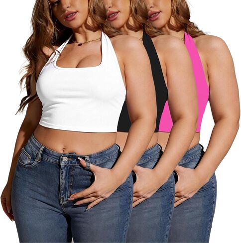 Women's Plus Size Camisole Tops, Basic Soft Knit Slim Fit Tank Tops in Saudi Arabia