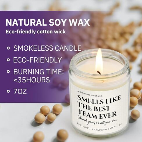 Afterprints Boss Gifts for Women Men, Best Team Ever Candle, Employee Appreciation Gifts, Team Appreciation, Christmas Farewell Gift for Coworker, Boss Lady, Staff, 7oz Lavender Scented Candles in Saudi Arabia