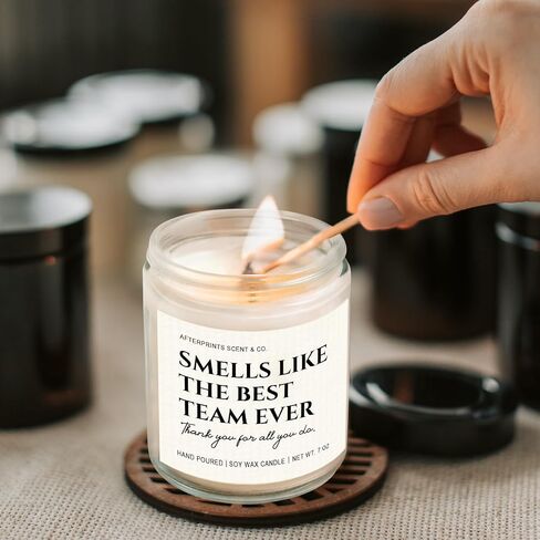 Afterprints Boss Gifts for Women Men, Best Team Ever Candle, Employee Appreciation Gifts, Team Appreciation, Christmas Farewell Gift for Coworker, Boss Lady, Staff, 7oz Lavender Scented Candles in Saudi Arabia
