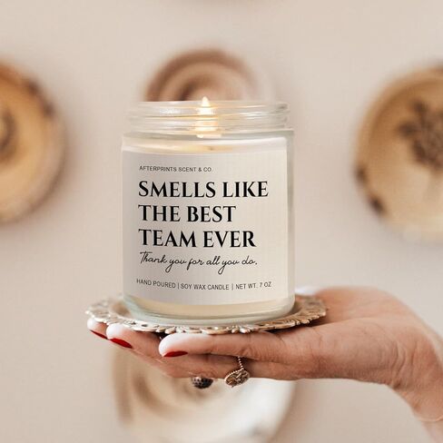 Afterprints Boss Gifts for Women Men, Best Team Ever Candle, Employee Appreciation Gifts, Team Appreciation, Christmas Farewell Gift for Coworker, Boss Lady, Staff, 7oz Lavender Scented Candles in Saudi Arabia
