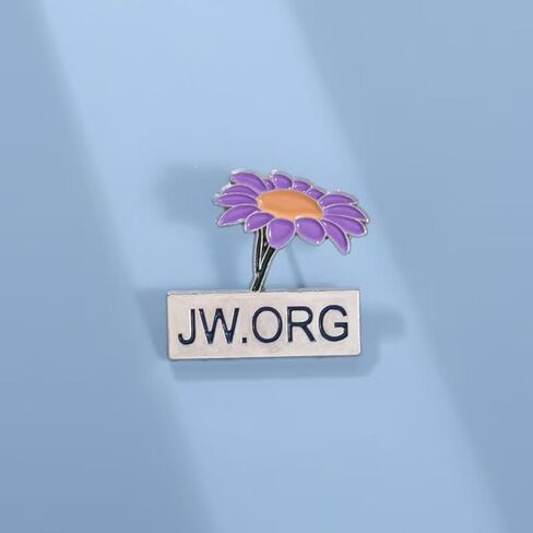 JW.ORG Enamel Pin,Purple Flower Design, Lapel Badge, 1.1 x 1.2 inches in Saudi Arabia