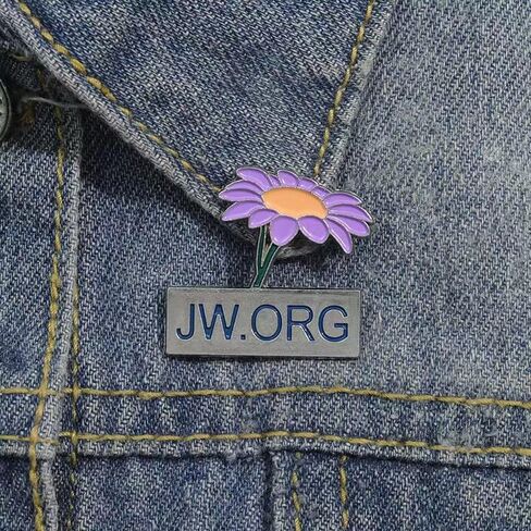 JW.ORG Enamel Pin,Purple Flower Design, Lapel Badge, 1.1 x 1.2 inches in Saudi Arabia