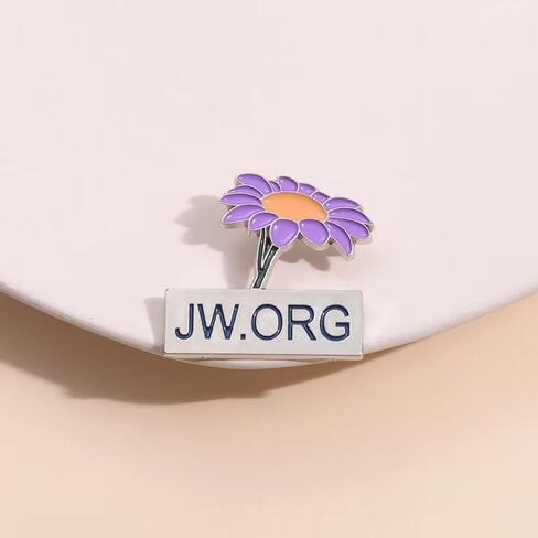 JW.ORG Enamel Pin,Purple Flower Design, Lapel Badge, 1.1 x 1.2 inches in Saudi Arabia