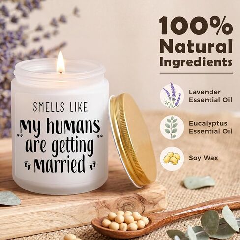 MULCHUM Lavender Scented Soy Candle for Pet Lover Wedding Gifts, Natural Soy Wax Jar Candle, Bridal Shower Funny Engagement Gift for Women Couples Pet Owners, 7oz 45 Hours Long Lasting Burn in Saudi Arabia