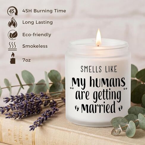 MULCHUM Lavender Scented Soy Candle for Pet Lover Wedding Gifts, Natural Soy Wax Jar Candle, Bridal Shower Funny Engagement Gift for Women Couples Pet Owners, 7oz 45 Hours Long Lasting Burn in Saudi Arabia