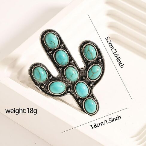 Boho Turquoise Ring for Women Western Stackable Knuckle Rings Vintage Cactus Flower Midi Finger Ring Hippie Statement Rings Jewelry Gifts for Women in Kuwait