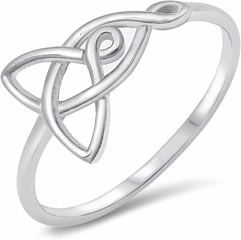 10mm Celtic Knot Triquetra Ring Solid 925 Sterling Silver Sizes 4-10 in Saudi Arabia