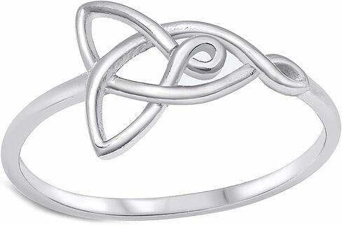10mm Celtic Knot Triquetra Ring Solid 925 Sterling Silver Sizes 4-10 in Saudi Arabia
