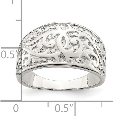 JewelryWeb خاتم من الفضة الإسترليني عيار 925 مصقول بتصميم دوامة بعرض 11 مم للنساء in Kuwait