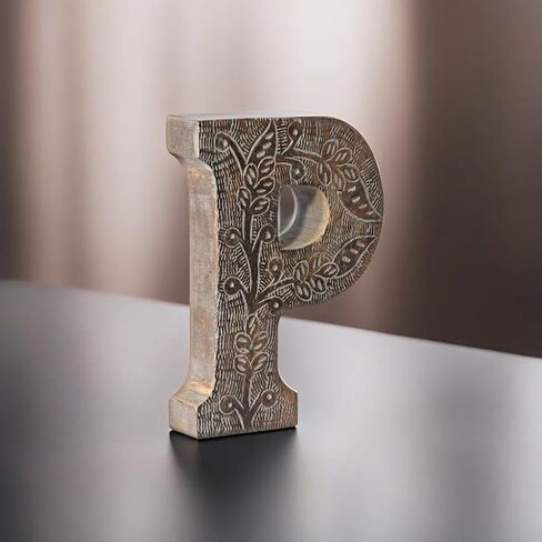 Vintage Gray Handmade Eco-Friendly N Alphabet Letter Block for Wall Mount & Table Top Décor in Saudi Arabia