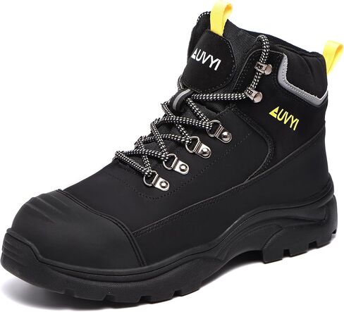 AUVYI Waterproof Work Boots For Men - Steel Toe Boots Comfortable Safety Wide Toe Shoes for Men, Slip Resistant botas de trabajo para hombre Work Shoes for Industrial & Construction in Kuwait