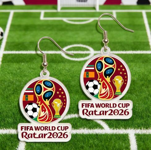 Soccer Dangle Earrings for Women, 3D Football Drop Earrings, Sport Themed Jewelry for Game Day, Cute Soccer Ball Earrings for Sports Fans, Summer Trendy Accessories Gift in Kuwait