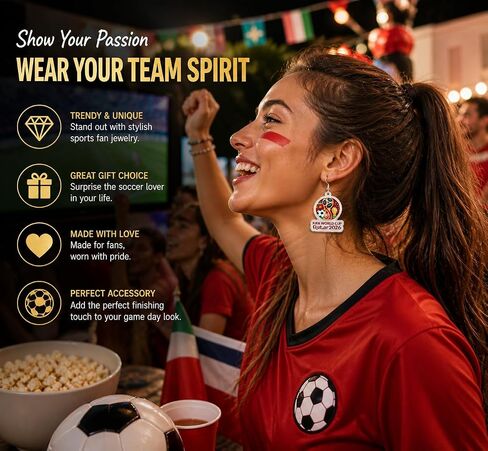 Soccer Dangle Earrings for Women, 3D Football Drop Earrings, Sport Themed Jewelry for Game Day, Cute Soccer Ball Earrings for Sports Fans, Summer Trendy Accessories Gift in Kuwait