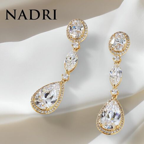 Nadri Teardrop Earrings for Women - 18k-Gold-Plated Dangle Earrings for Women - Bridal Gifts and Wedding Jewelry - Hypoallergenic Jewelry in Saudi Arabia