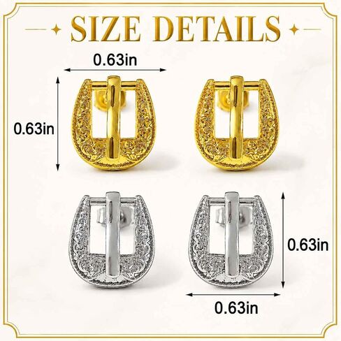Belt Buckle Western Earrings for Women, Vintage Engraved Cowgirl Earrings, Cowboy Stud Earrings for Women, Country Music Festival Jewelry in Saudi Arabia