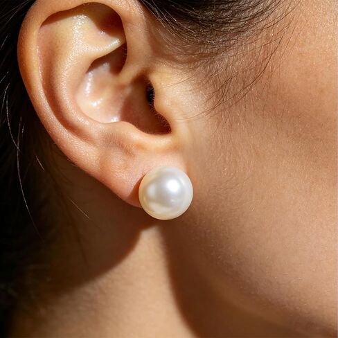 12 Pairs Pearl Earrings for Women, Bridal Simulated White Pearl Stud Earrings Trendy Hypoallergenic Jewelry Set Suitable for Weddings Birthdays Christmas Valentine's Day Gift Anniversary Mother's Day in Saudi Arabia