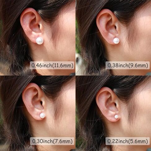12 Pairs Pearl Earrings for Women, Bridal Simulated White Pearl Stud Earrings Trendy Hypoallergenic Jewelry Set Suitable for Weddings Birthdays Christmas Valentine's Day Gift Anniversary Mother's Day in Saudi Arabia