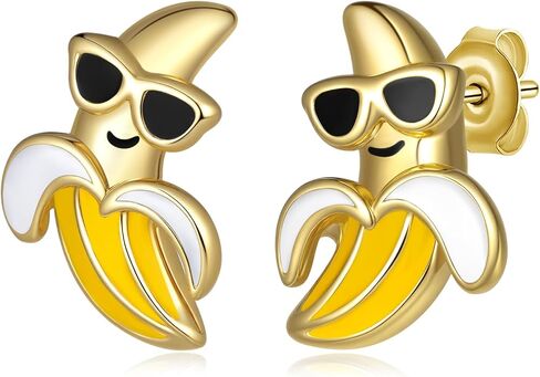 Banana Baseball Earrings 925 Sterling Silver Game Day Earrings for Women Yellow Team Spirit Baseball Fan Jewelry, Cute Banana Stud Earrings Gifts for Baseball Moms Fans in Saudi Arabia