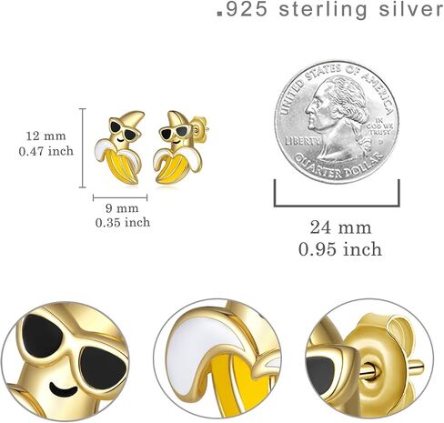 Banana Baseball Earrings 925 Sterling Silver Game Day Earrings for Women Yellow Team Spirit Baseball Fan Jewelry, Cute Banana Stud Earrings Gifts for Baseball Moms Fans in Saudi Arabia