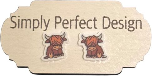 Hypoallergenic Animal Stud Earrings for Women and Girls Capybara and Highland Cow Cute Kawaii Acrylic Stud Earrings Lightweight Handmade Nickel Free Jewelry Gift for Animal Lovers with Sensitive Ears in Saudi Arabia