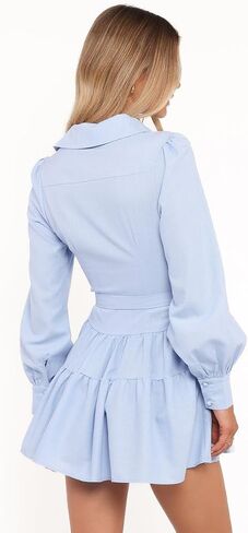 Petal & Pup Women's Diantha-Long-Sleeve-mini-Dress-Blue in Kuwait