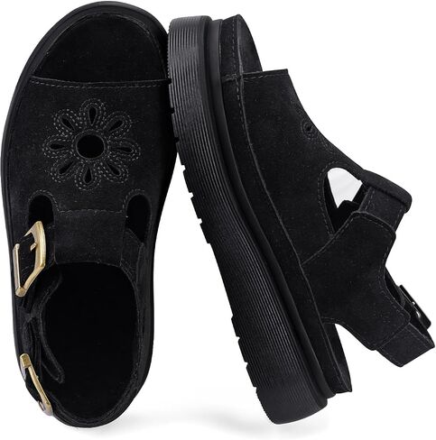Women's Floral Platform Sandals Adjustable T Strap Beach Wedges with Memory Foam Slip On Water Shoes for Women, Arch Support Summer Sandals Non-Slip Sole Brown in Kuwait