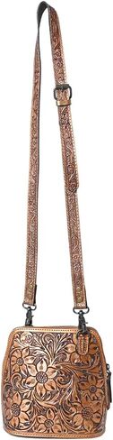 American Darling Western Leather Crossbody Bag Hand Tooled Floral Carved Purse with Adjustable Strap in Kuwait
