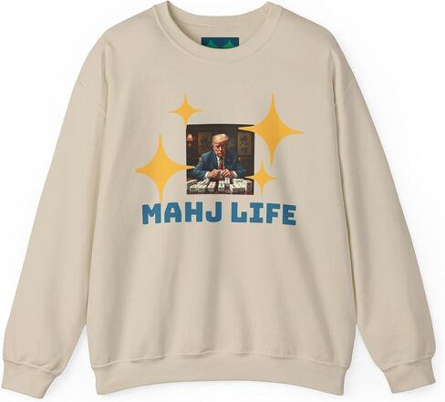 Trump Mahj Life Sweatshirt, President 47 Funny Mahjong Great Gift Trump Fans, Stylish Mahjong Image, ai Unisex Crewneck in Kuwait