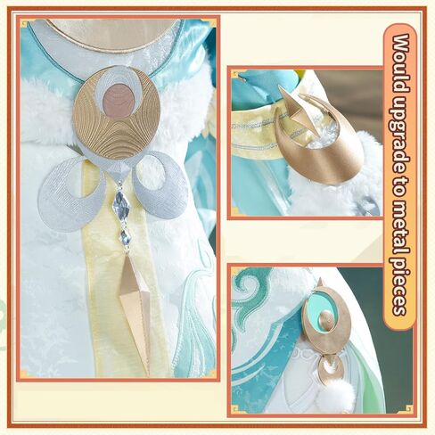 Zibai Cosplay Genshin Women Costumes Short Green Cheongsam Full Set White Horse Adeptus Outfit for Halloween Party in Saudi Arabia