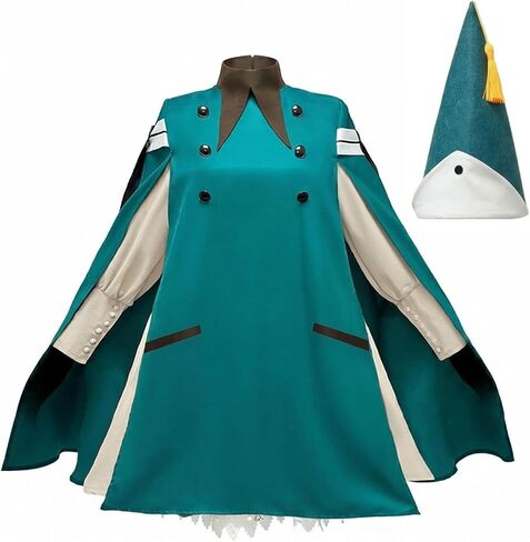 Witch Coco Cosplay Costume Witch Hat Cosplay Coat Dress Hat Collar Full Set Christmas Halloween Outfits for Adult in Kuwait