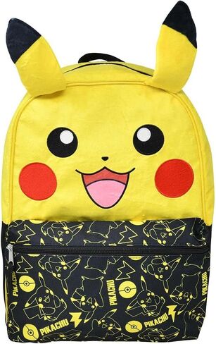 Bioworld Kids Backpack- Pokemon Pikachu with Ears 16" Backpack with Front Pocket- Lightweight School Bookbag – Perfect for Preschool & Elementary Boys in Kuwait