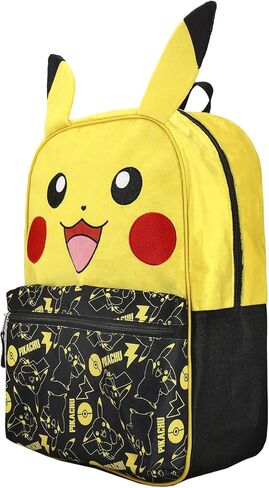 Bioworld Kids Backpack- Pokemon Pikachu with Ears 16" Backpack with Front Pocket- Lightweight School Bookbag – Perfect for Preschool & Elementary Boys in Kuwait