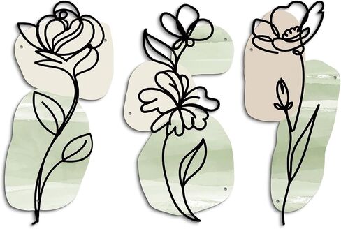 Putuo Decor Metal Flowers Wall Decor, 2PCS Metal Sunflower Floral Wall Art, Minimalist Wall Sculptures for Living Room, Bedroom, Bathroom, Kitchen, Elegant Home Decor in Kuwait