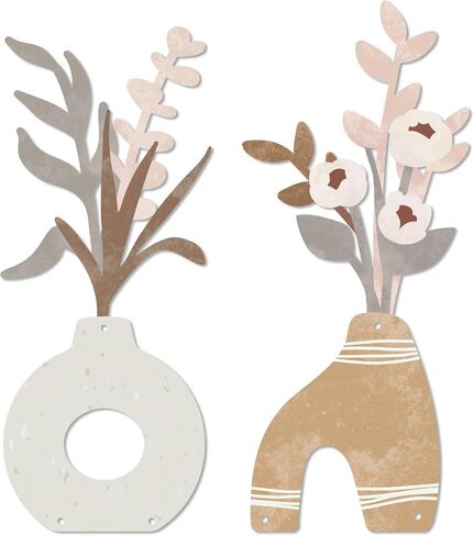 Putuo Decor Metal Flowers Wall Decor, 2PCS Metal Sunflower Floral Wall Art, Minimalist Wall Sculptures for Living Room, Bedroom, Bathroom, Kitchen, Elegant Home Decor in Kuwait