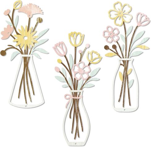 Putuo Decor Metal Flowers Wall Decor, 2PCS Metal Sunflower Floral Wall Art, Minimalist Wall Sculptures for Living Room, Bedroom, Bathroom, Kitchen, Elegant Home Decor in Kuwait