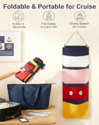 4 Pocket Fish Extender for Disney Cruise Door, Felt Hanging Organizer for Fish Extender Gift Exchange, HTV-Friendly Personalized Door Mail Bag (Mouse) in Saudi Arabia