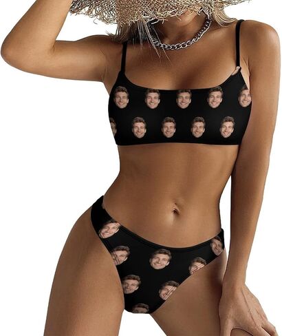Custom Bathing Suit with Face Customized Funny Swimsuit for Women Face Bikini Sets Personalized Swimsuits for Swimming Party in Kuwait