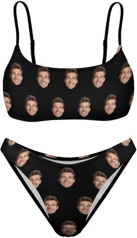 Custom Bathing Suit with Face Customized Funny Swimsuit for Women Face Bikini Sets Personalized Swimsuits for Swimming Party in Kuwait