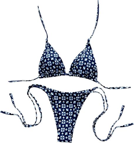 Verdusa Women's 2 Piece Geo Halter Bikini Sets Cheeky Swimsuit Beach Vacation Clothes in Kuwait