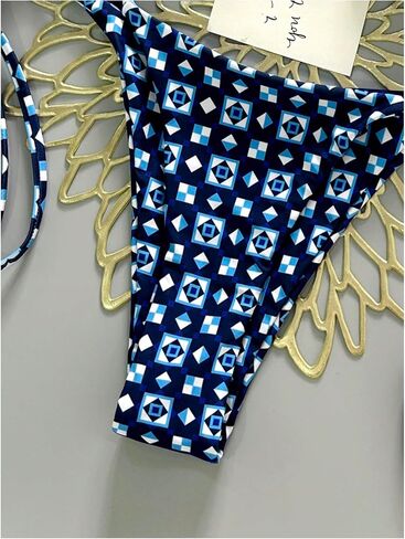Verdusa Women's 2 Piece Geo Halter Bikini Sets Cheeky Swimsuit Beach Vacation Clothes in Kuwait