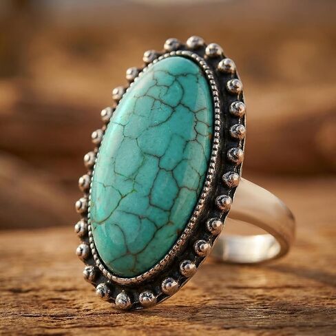 8 Pcs Western Rings for Women,Turquoise Jewelry Set Boho Chunky Knuckle Ring Bohemian Ring Set,Vintage Silver Tone Stackable Midi Rings,Retro Cowgirl Gifts Accessories for Women Festival Jewelry in Saudi Arabia