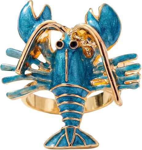 Nojess Crab Statement Ring for Women Lobster Sea Animal Ring Tropical Vacation Beach Rings Summer Hawaiian Beachy Ocean Jewelry in Saudi Arabia