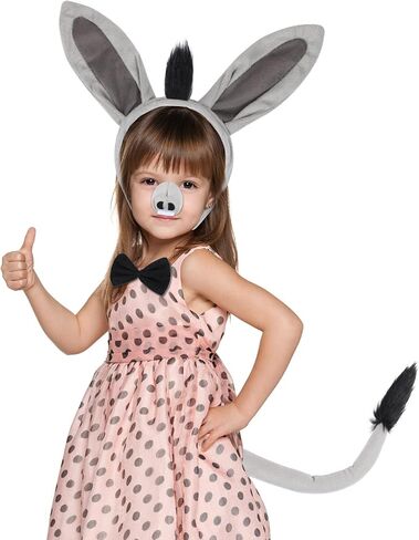 LIYDE Donkey Costume Set - Ears, Tail, Nose, Bowtie - Halloween, Birthday, Christmas, Cosplay Party Decorations in Saudi Arabia